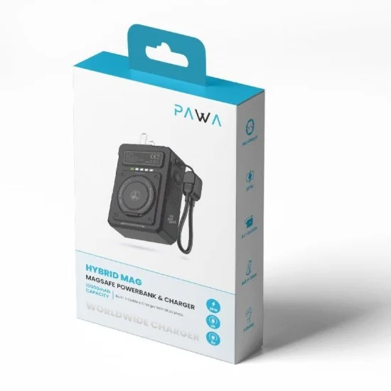 Pawa Hybrid Mag Magsafe Powerbank & Charger - Black